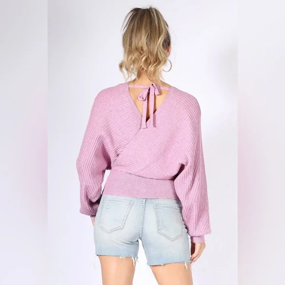 19. Liliana Rib Sweater in Pink - Picture 2 of 3